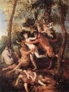 Nicolas Poussin Pan and Syrinx oil painting